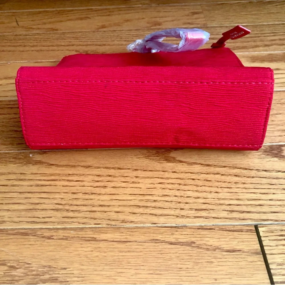 Giorgio Armani Engine Red Textured Recycled Plastic Zip Cosmetic Pouch NWT